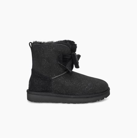 UGG Gita Twinkle Bow Mini Black Boots for Women (PONY39028)